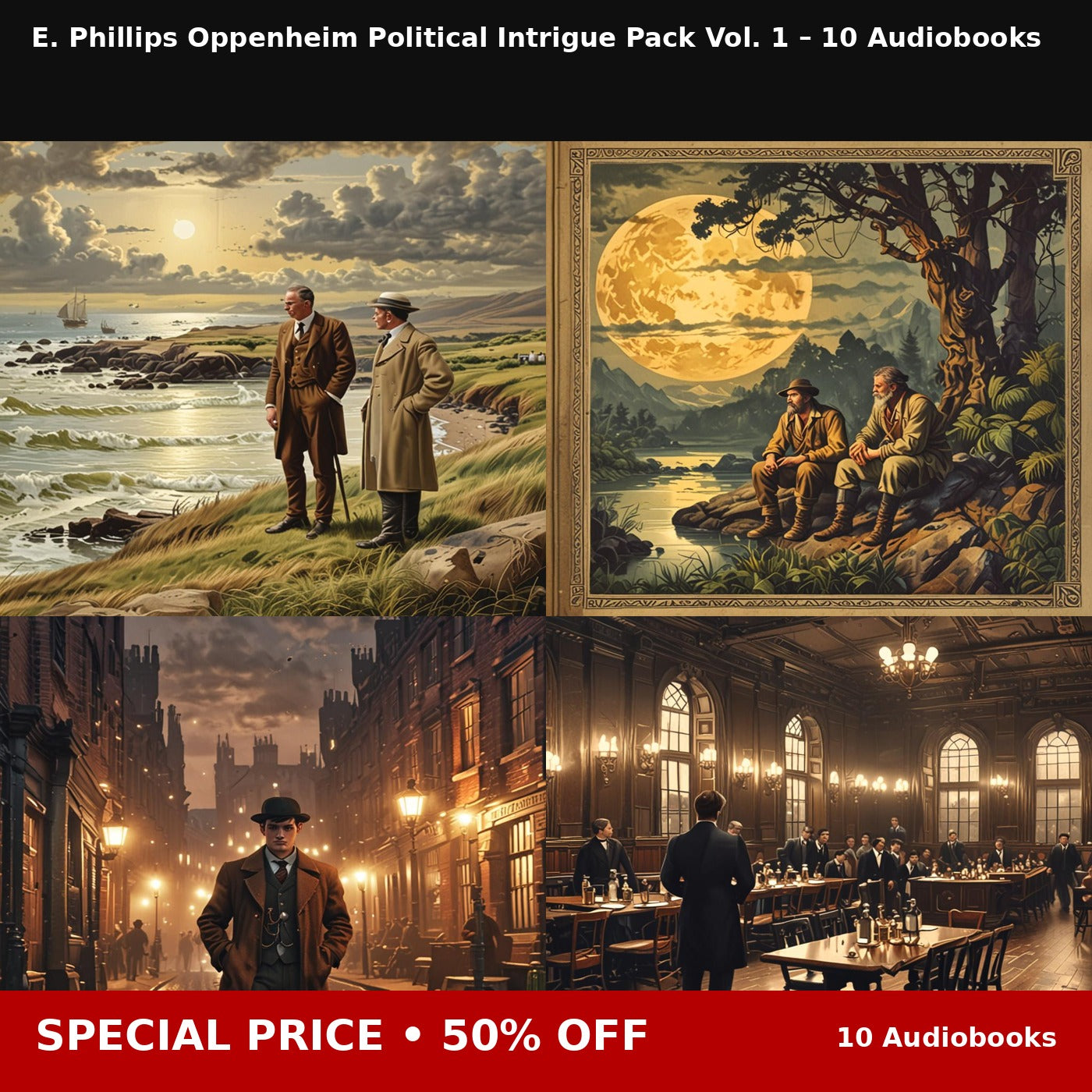 E. Phillips Oppenheim Political Intrigue Pack Vol. 1 – 10 Audiobooks