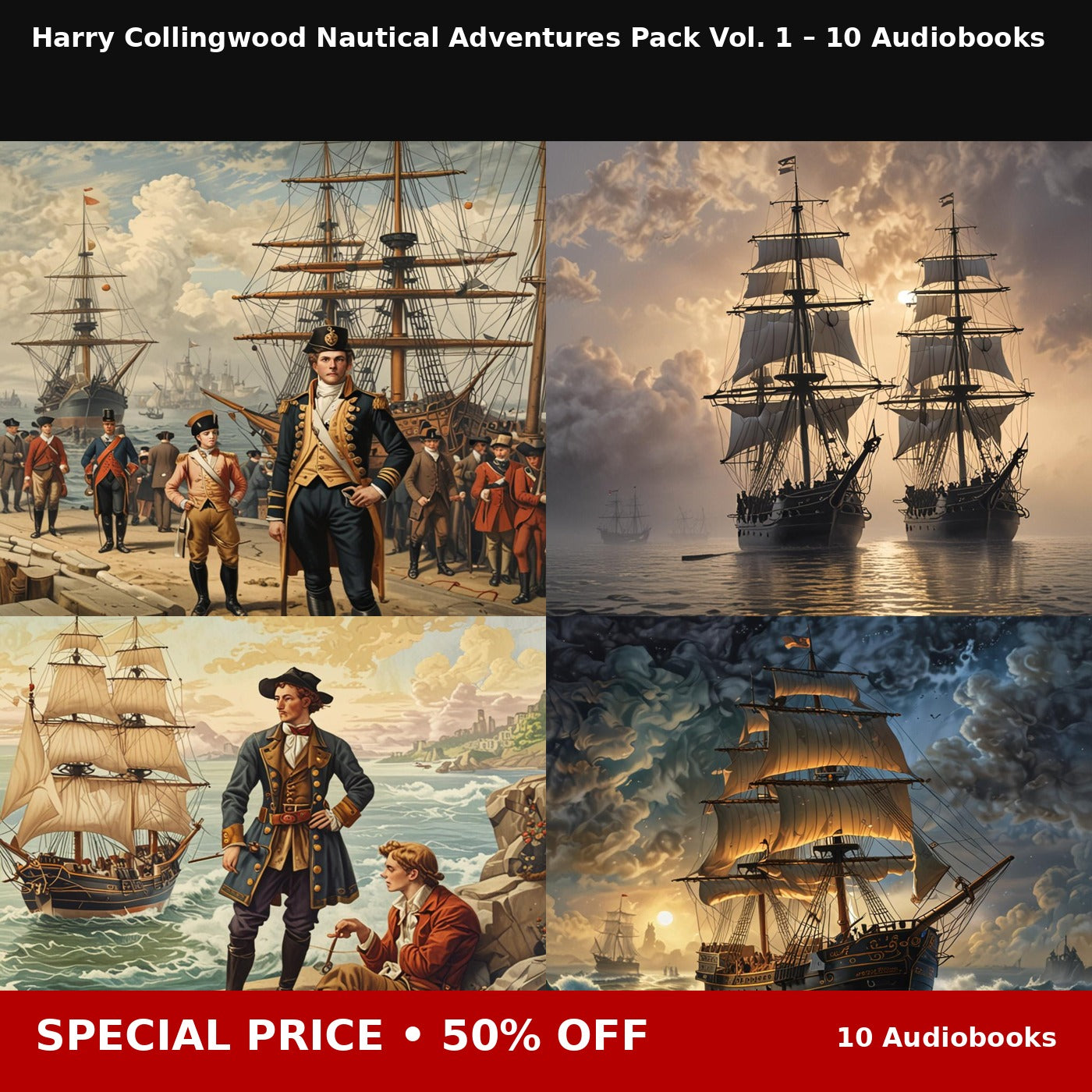 Harry Collingwood Nautical Adventures Pack Vol. 1 – 10 Audiobooks