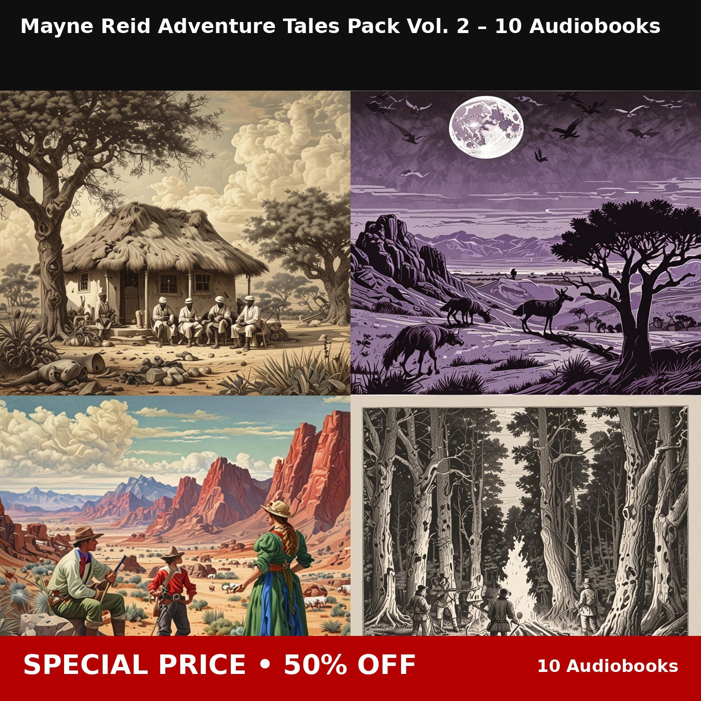 Mayne Reid Adventure Tales Pack Vol. 2 – 10 Audiobooks