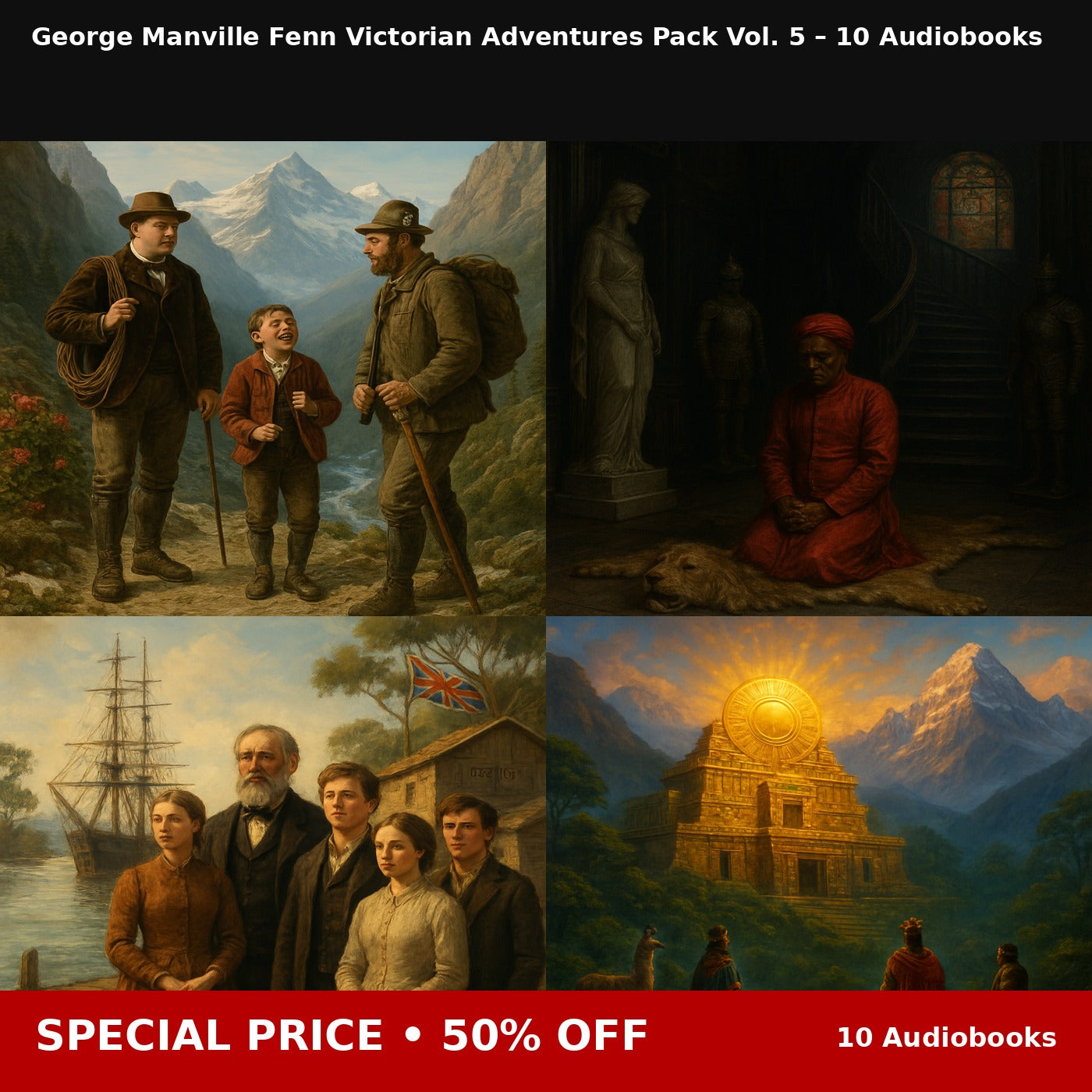 George Manville Fenn Victorian Adventures Pack Vol. 5 – 10 Audiobooks