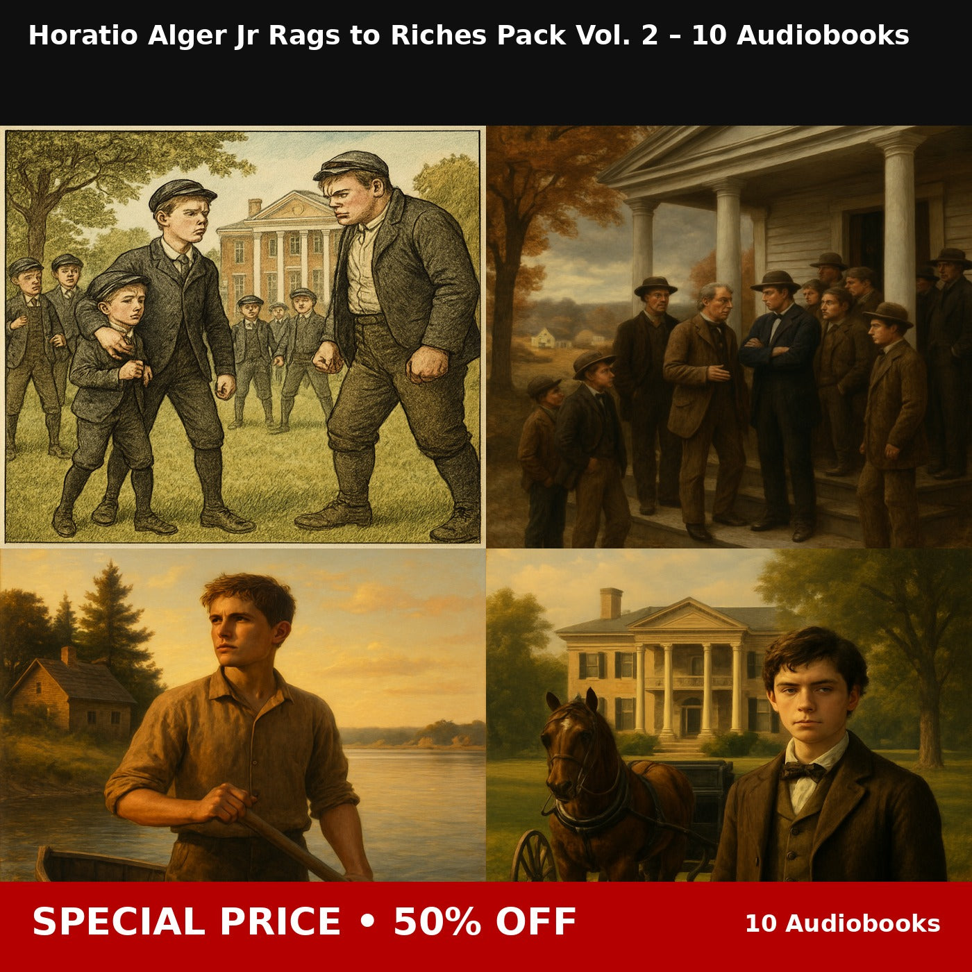 Horatio Alger Jr Rags to Riches Pack Vol. 2 – 10 Audiobooks