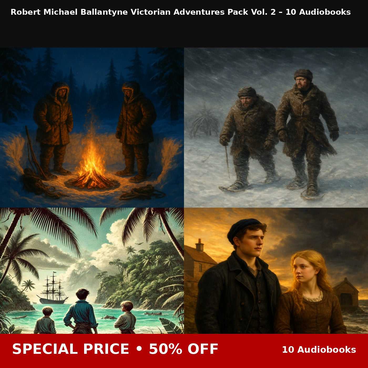 Robert Michael Ballantyne Victorian Adventures Pack Vol. 2 – 10 Audiobooks
