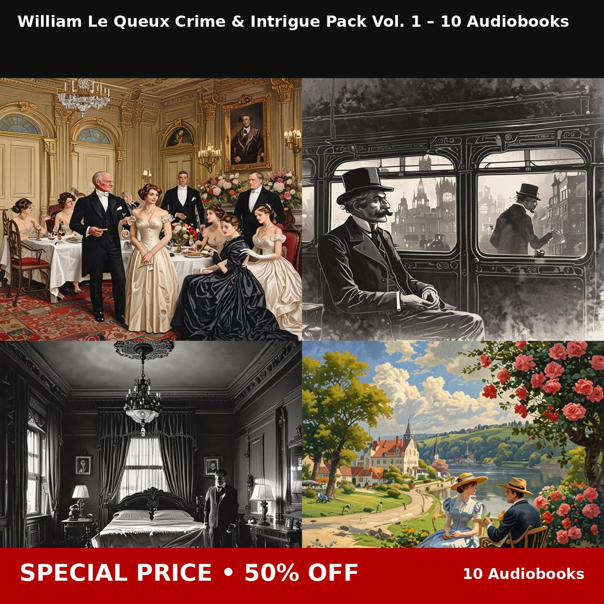 William Le Queux Crime & Intrigue Pack Vol. 1 – 10 Audiobooks